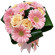 букет из кремовых роз и розовых гербер. Роттердам